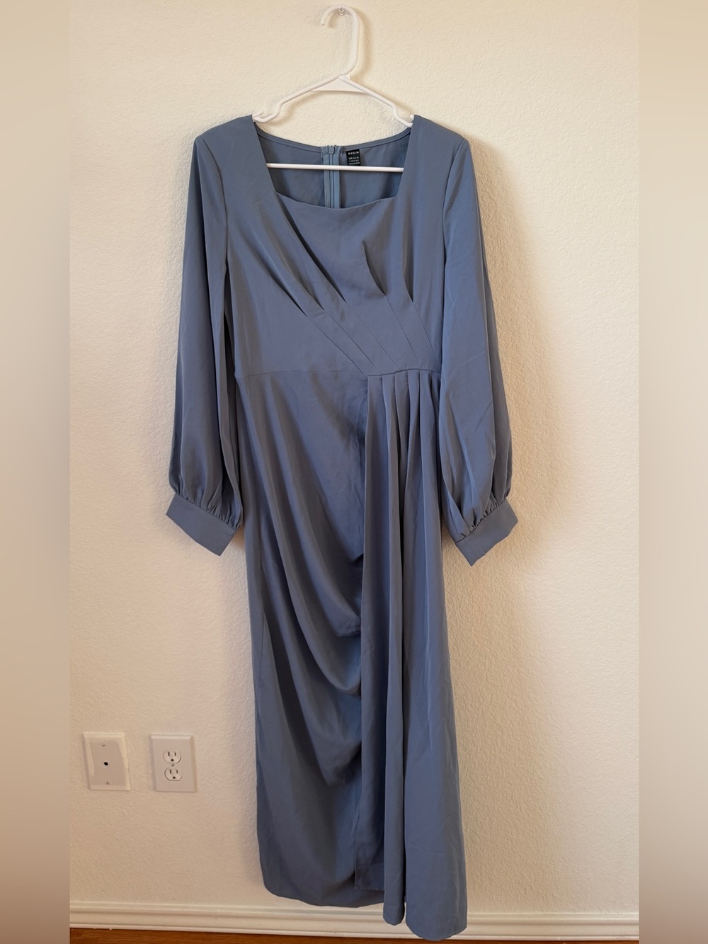 Blue Long Sleeve Maxi Dress
